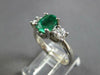 1.69CT DIAMOND & AAA EMERALD 14KT WHITE GOLD OVAL & ROUND ENGAGEMENT RING #27583
