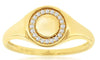ESTATE .11CT DIAMOND 14KT YELLOW GOLD 3D CLASSIC ROUND FUN UNISEX RING