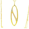 ESTATE .25CT DIAMOND 18KT YELLOW GOLD DOUBLE TEAR DROP OVAL FUN FLOATING PENDANT
