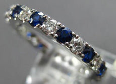 1.30CT DIAMOND & AAA SAPPHIRE 18KT WHITE GOLD 3D 2.5mm ETERNITY ANNIVERSARY RING