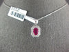 1.14CT DIAMOND & AAA RUBY 18KT WHITE GOLD 3D OVAL & ROUND SQUARE OCTAGON PENDANT