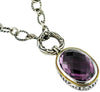 LARGE 12.20CT AAA AMETHYST 14KT YELLOW GOLD 925 SILVER 3D OVAL LARIAT NECKLACE