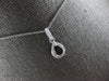 ESTATE .68CT DIAMOND & AAA SAPPHIRE 14K WHITE GOLD 3D TEAR DROP FLOATING PENDANT