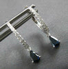 .67CT DIAMOND & AAA SAPPHIRE 14KT WHITE GOLD PEAR SHAPE HUGGIE HANGING EARRINGS