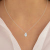 .25CT DIAMOND 14KT WHITE GOLD CLASSIC ROUND TEAR DROP JOURNEY FLOATING PENDANT