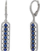 1.30CT DIAMOND & AAA SAPPHIRE 14K WHITE GOLD HALO FUN LEVERBACK HANGING EARRINGS