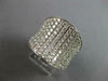 ESTATE EXTRA LARGE 3.26CT DIAMOND 18K WHITE GOLD MULTI ROW PAVE ANNIVERSARY RING