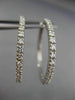 0.85CT ROUND DIAMOND 14KT WHITE GOLD 3D CLASSIC 2mm HOOP HANGING EARRINGS #25885