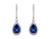 2.62CT DIAMOND & AAA TANZANITE 14KT WHITE GOLD PEAR SHAPE & ROUND HALO EARRINGS