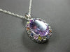 LARGE 5.40CT AAA MULTI COLOR SAPPHIRE & AMETHYST 14KT WHITE GOLD PENDANT #27716
