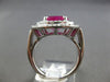 EXTRA LARGE 5.5CT DIAMOND & AAA RUBY 14KT WHITE GOLD DOUBLE HALO ENGAGEMENT RING