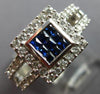 .90CT DIAMOND & AAA SAPPHIRE 14KT WHITE GOLD PRINCESS & ROUND INVISIBLE FUN RING