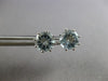 LARGE 2.18CT AAA AQUAMARINE 14KT WHITE GOLD ROUND SOLITAIRE STUD EARRINGS #28140