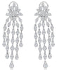 EXTRA LARGE 5.39CT DIAMOND 18KT WHITE GOLD ROUND & BAGUETTE CHANDELIER EARRINGS