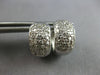 WIDE 1.0CT DIAMOND 14KT WHITE GOLD 3D CLASSIC MULTI ROW HUGGIE HANGING EARRINGS