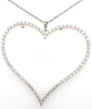ESTATE LARGE 3.09CT DIAMOND 18KT WHITE GOLD 3D OPEN HEART LOVE FLOATING PENDANT
