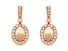 .93CT DIAMOND & AAA OPAL 14KT ROSE GOLD 3D OVAL & ROUND FLOWER HANGING EARRINGS