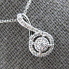 .19CT DIAMOND 14K WHITE GOLD 3D CLASSIC CLUSTER FLOWER INFINITY FLOATING PENDANT