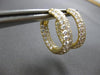 LARGE 3.05CT DIAMOND 18K YELLOW GOLD 3 ROW INSIDE OUT OVAL HOOP HANGING EARRINGS