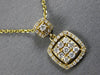 ESTATE .37CT DIAMOND 14KT YELLOW GOLD CLUSTER SQUARE HALO FUN FLOATING PENDANT