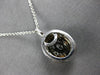 LARGE 2.32CT DIAMOND & AAA SMOKY TOPAZ 14KT WHITE GOLD FLOWER FLOATING PENDANT