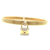 ESTATE .21CT DIAMOND 18KT 2 TONE GOLD 3D LOCK SNAKE FLEXIBLE FUN BANGLE BRACELET