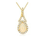 .55CT DIAMOND & AAA OPAL 14KT YELLOW GOLD 3D PEAR SHAPE & ROUND FLOATING PENDANT