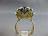 ANTIQUE LARGE .18CT OLD MINE DIAMOND & BLUE ENAMEL 18KT 2 TONE GOLD RING #27709