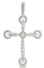 .86CT DIAMOND 14KT WHITE GOLD CLASSIC MULTI CIRCULAR CROSS FUN FLOATING PENDANT