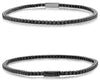 ESTATE 2.50CT BLACK DIAMOND 14K WHITE GOLD 3D ROUND CLASSIC CUFF TENNIS BRACELET