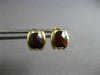 ESTATE 2.0CT AAA GARNET 14KT YELLOW GOLD 3D CUSHION STUD HANGING EARRINGS #27454