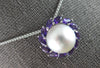 LARGE .91CT AAA AMETHYST & SOUTH SEA PEARL 14KT WHITE GOLD FUN FLOATING PENDANT