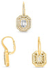 LARGE 1.29CT DIAMOND 14K YELLOW GOLD ROUND & BAGUETTE INVISIBLE OCTAGON EARRINGS