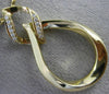 ESTATE LARGE .07CT DIAMOND 18KT YELLOW GOLD TEAR DROP INFINITY FLOATING PENDANT