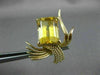 ANTIQUE LARGE 8CT AAA YELLOW TOPAZ 14K YELLOW GOLD FLOWER CLIP ON EARRINGS 26294