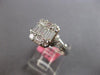 1.52CT DIAMOND 18KT WHITE GOLD 3D ROUND & BAGUETTE CLUSTER SQUARE INVISIBLE RING