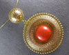 ANTIQUE EXTRA LARGE AAA CORAL 18K YELLOW GOLD HANDCRAFTED PENDANT NECKLACE 27439