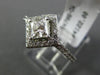 WIDE .99CT ROUND & PRINCESS DIAMOND 14KT WHITE GOLD HALO SQUARE ENGAGEMENT RING