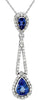 ESTATE 1.32CT DIAMOND & AAA TANZANITE 14K WHITE GOLD PEAR SHAPE & ROUND PENDANT