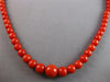 ANTIQUE LARGE & LONG AAA CORAL 14KT YELLOW GOLD GRADUATING LOVE NECKLACE #27556