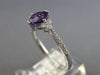 .90CT DIAMOND & AAA AMETHYST 14K WHITE GOLD CUSHION & ROUND FRIENDSHIP LOVE RING