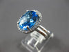 3.58CT DIAMOND & AAA BLUE TOPAZ 14KT WHITE GOLD 3D OVAL & ROUND ENGAGEMENT RING