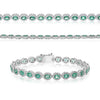 6.25CT DIAMOND & AAA EMERALD 14KT WHITE GOLD OVAL & ROUND MULTI FLORAL BRACELET