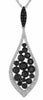 ESTATE 1.75CT WHITE & BLACK DIAMOND 14K WHITE GOLD TEAR DROP ETOILE LOVE PENDANT