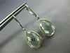6.0CT AAA GREEN AMETHYST 14KT WHITE GOLD PEAR SHAPE LEVER BACK HANGING EARRINGS