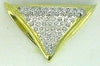 1.0CT DIAMOND 14KT YELLOW GOLD 3D ROUND CLASSIC PAVE TRIANGULAR SLIDER PENDANT