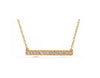 ESTATE .10CT DIAMOND 14KT YELLOW GOLD 3D CLASSIC ROUND SIDEWAY BAR FUN NECKLACE