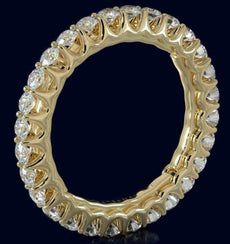 1.36CT DIAMOND 14KT YELLOW GOLD 3D CLASSIC SHARED PRONG WEDDING ANIIVERSARY RING