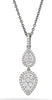 .47CT DIAMOND 14K WHITE GOLD ROUND CLUSTER DOUBLE TEAR DROP FUN FLOATING PENDANT