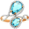 3.35CT DIAMOND & AAA BLUE TOPAZ 14KT WHITE & ROSE GOLD DOUBLE INFINITY LOVE RING